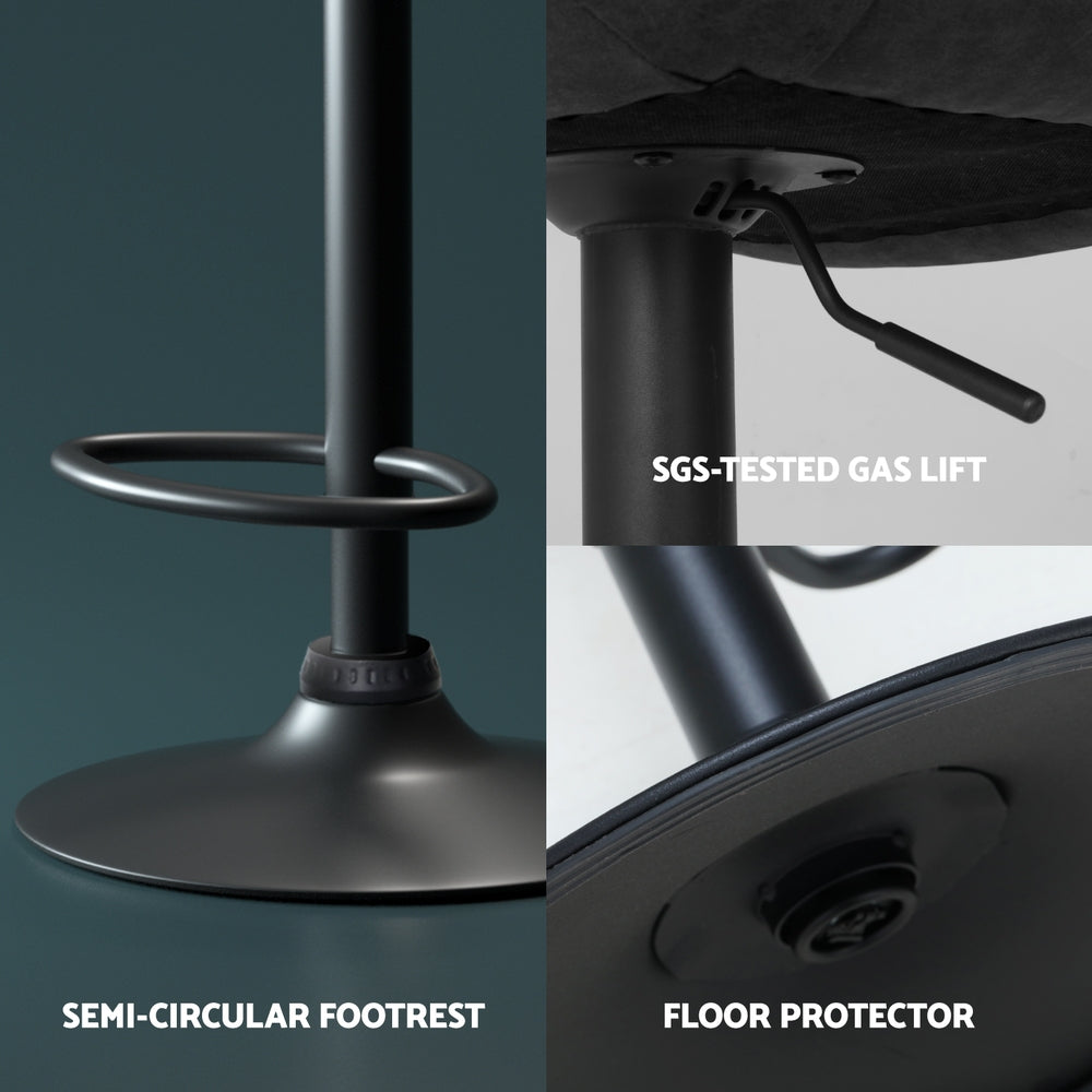 Artiss 4x Bar Stools Gas Lift Vintage Leather Black - Furniture > Bar Stools & Chairs > Massage Chairs