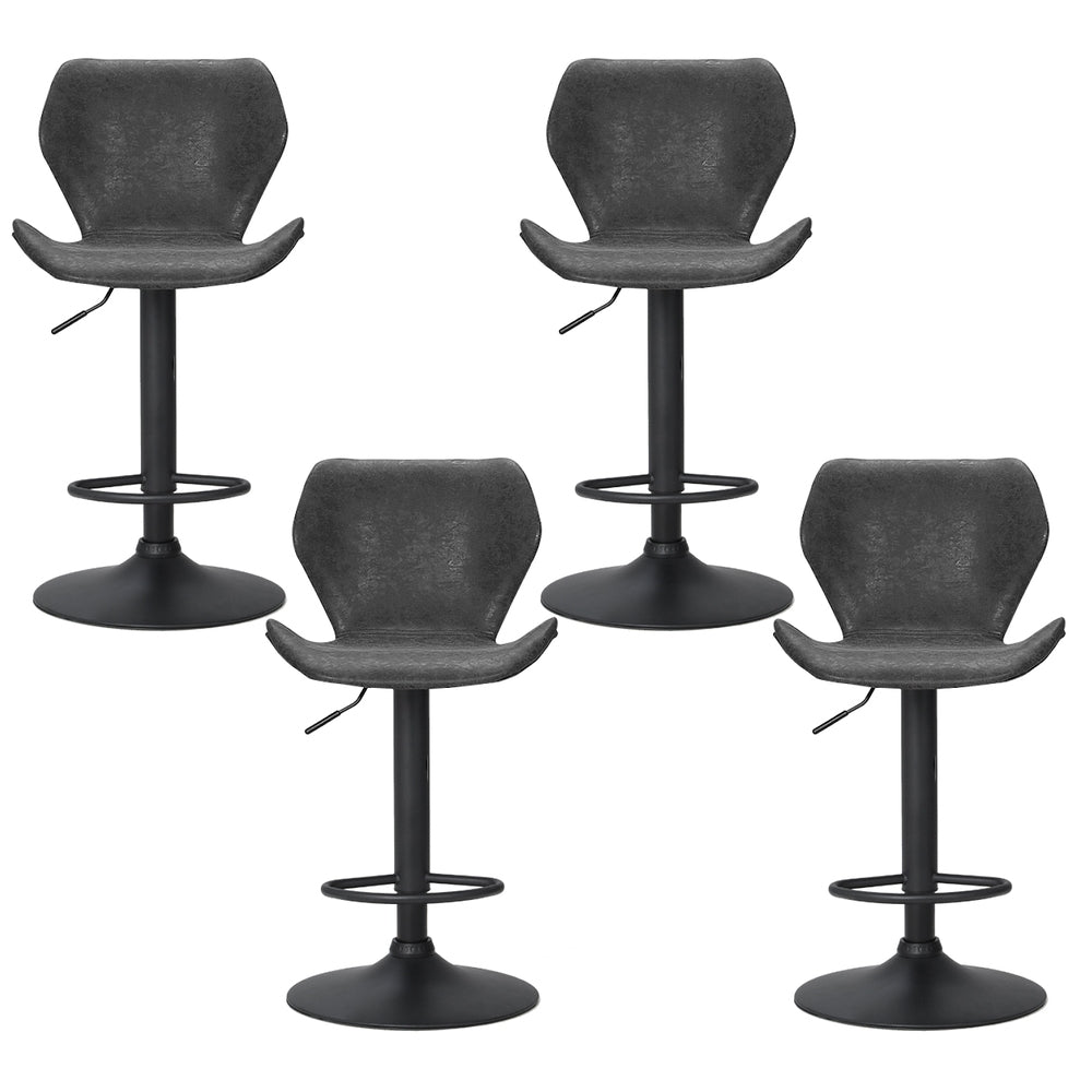 Artiss 4x Bar Stools Vintage Leather Gas Lift Black - Furniture > Bar Stools & Chairs > Massage Chairs