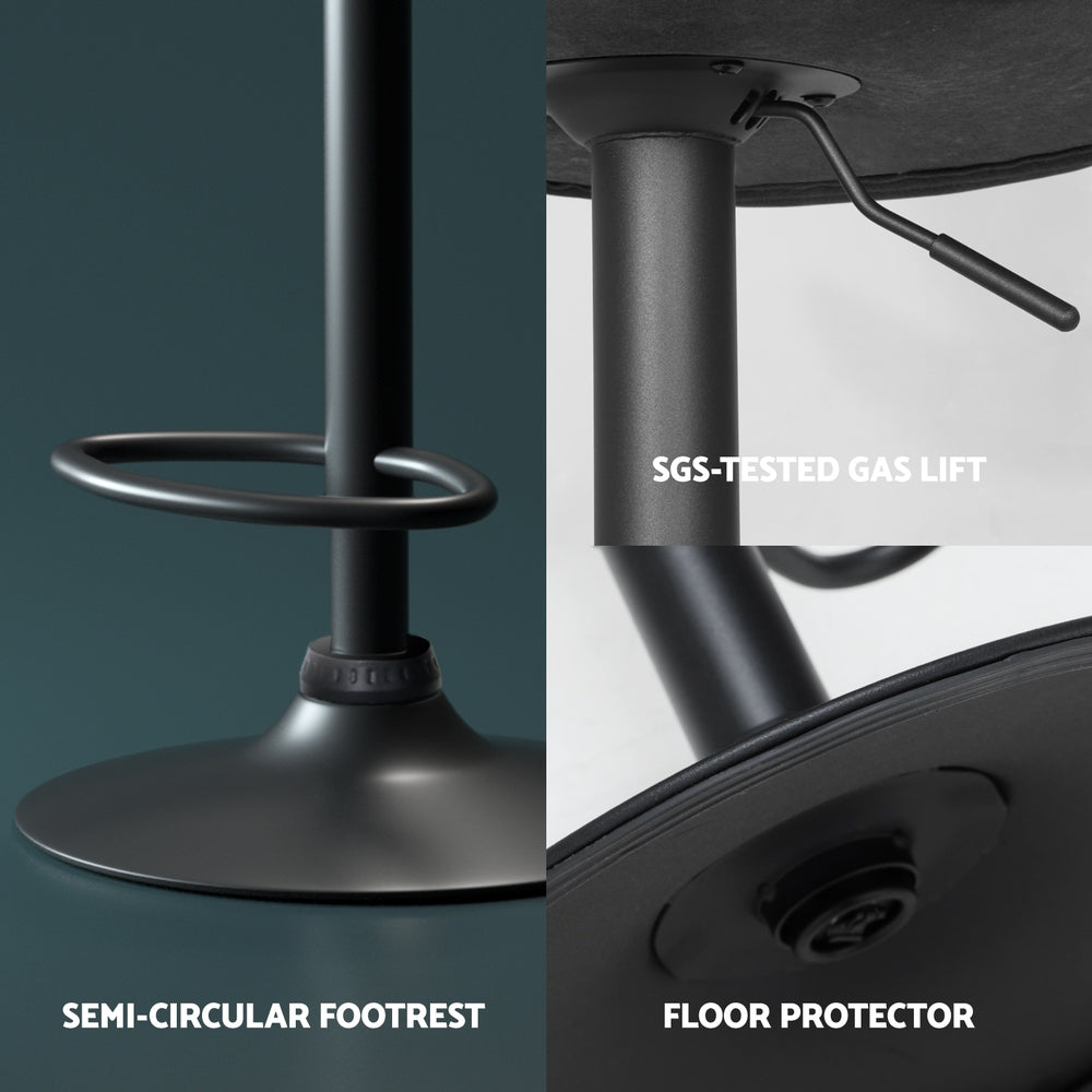 Artiss 4x Bar Stools Vintage Leather Gas Lift Black - Furniture > Bar Stools & Chairs > Massage Chairs