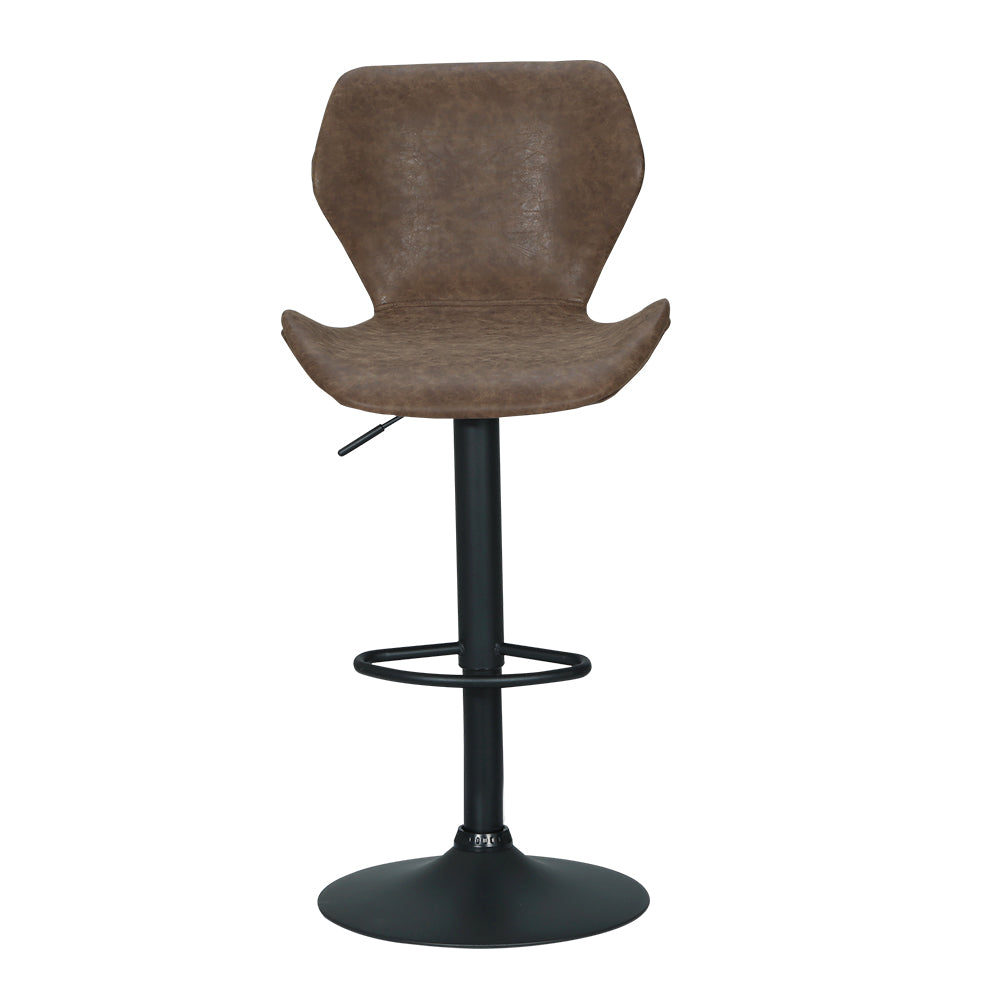 Artiss Bar Stools Kitchen Counter Stools Swivel Gas Lift Vintage Chairs Brown x2 - Furniture > Bar Stools & Chairs >