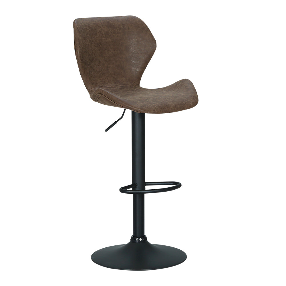 Artiss Bar Stools Kitchen Counter Stools Swivel Gas Lift Vintage Chairs Brown x2 - Furniture > Bar Stools & Chairs >