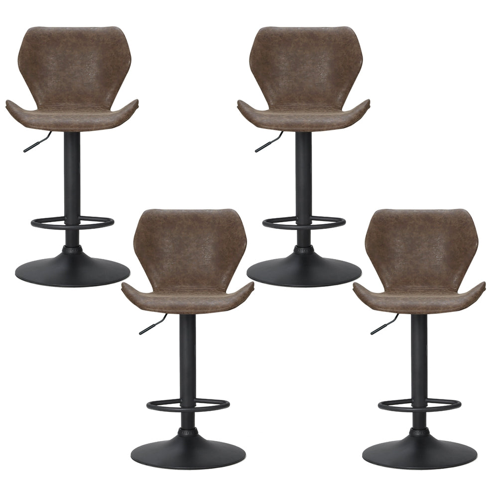 Artiss 4x Bar Stools Vintage Leather Gas Lift Brown - Furniture > Bar Stools & Chairs > Massage Chairs