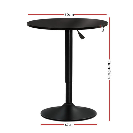 Bar Table Gas Lift Round Black - Furniture > Dining > Dining Tables