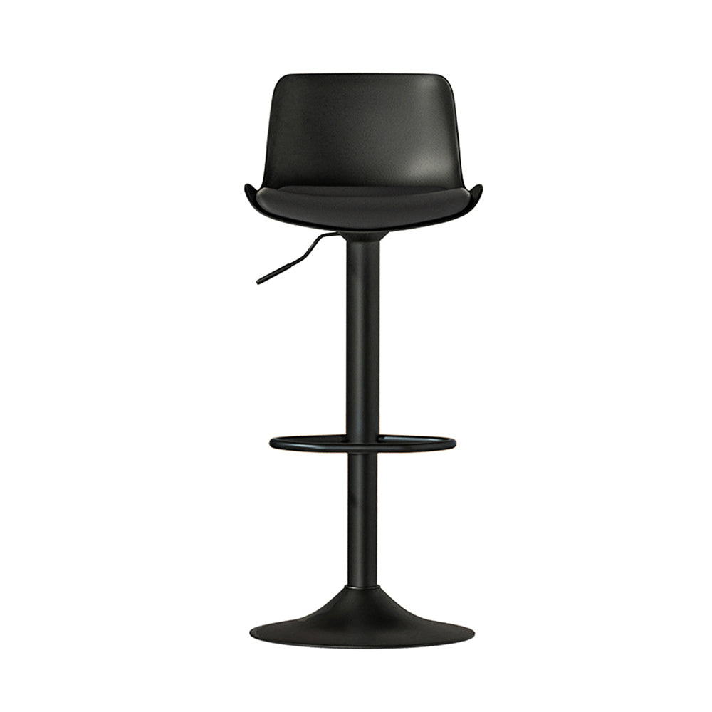 Artiss 2x Bar Stools Padded Seat Gas Lift Black - Furniture > Bar Stools & Chairs > Table & Bar Stools