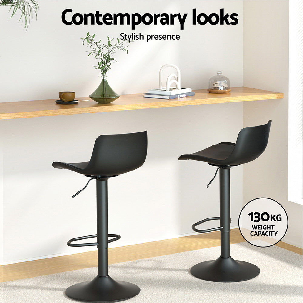 Artiss 4x Bar Stools Padded Seat Gas Lift Black - Furniture > Bar Stools & Chairs > Massage Chairs