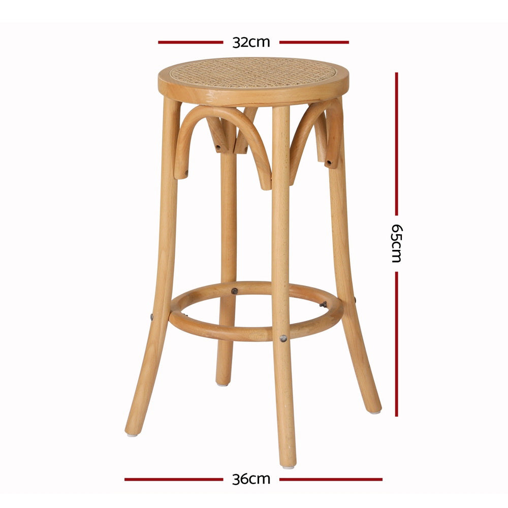 Artiss 4x Bar Stoosl Rattan Seat Wooden - Furniture > Bar Stools & Chairs > Massage Chairs
