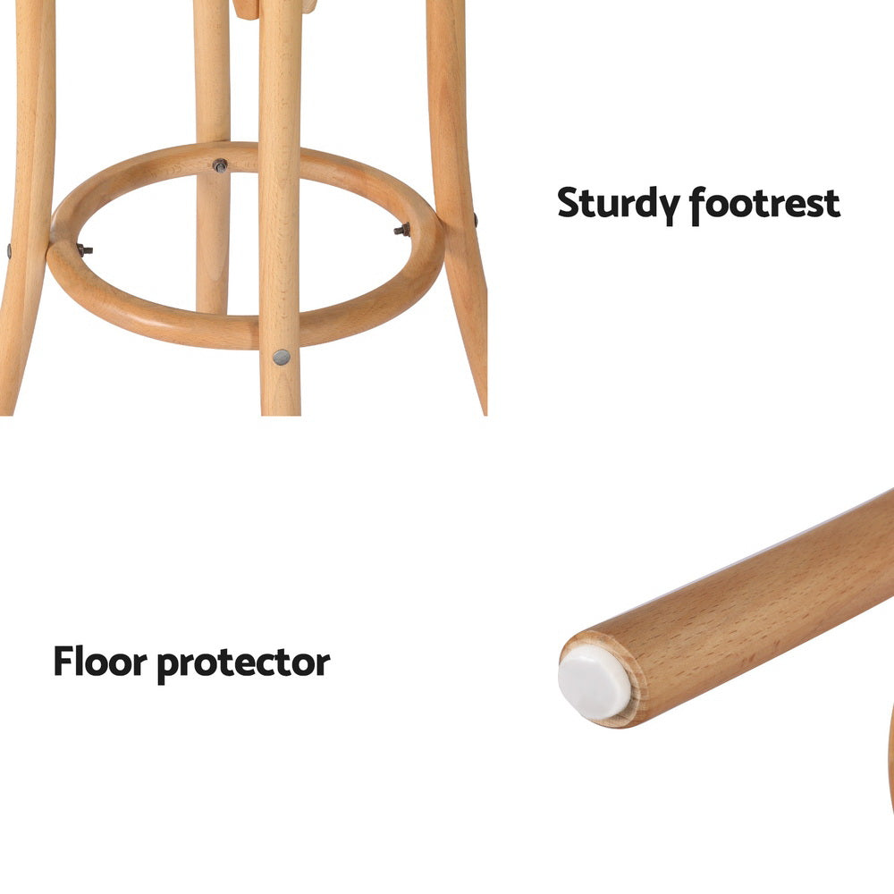 Artiss 4x Bar Stoosl Rattan Seat Wooden - Furniture > Bar Stools & Chairs > Massage Chairs