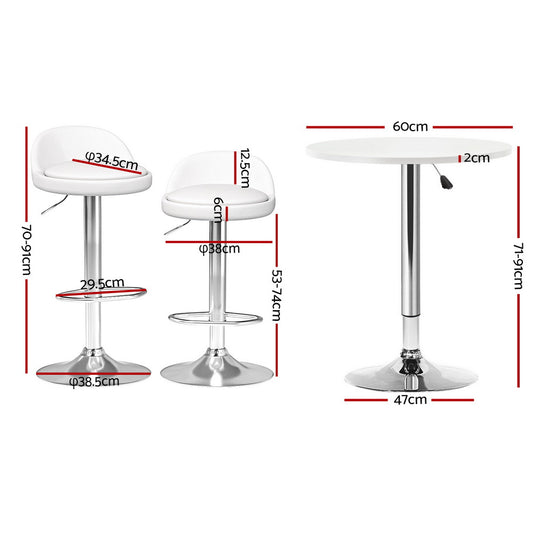 Bar Table and Stools Set Dining Desk Kitchen Chairs Cafe Pub