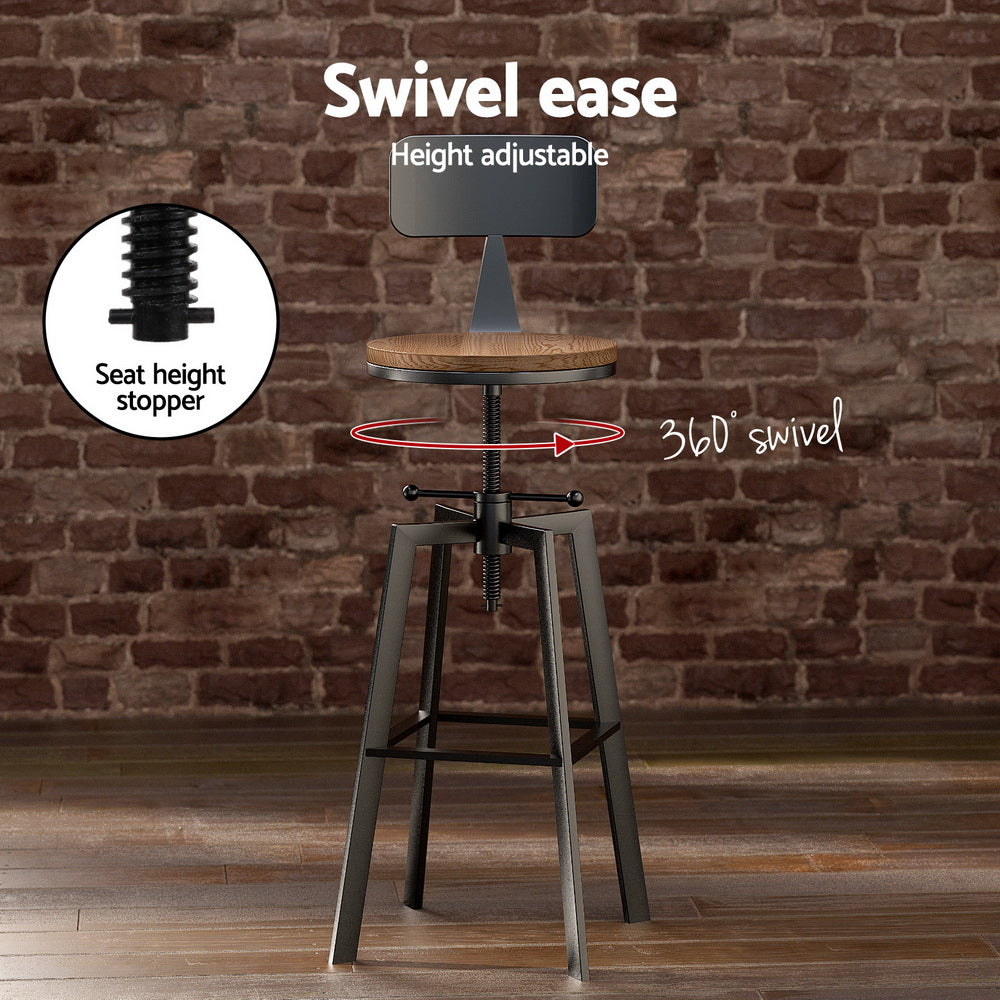 Artiss Bar Table and Stools Set Dining Desk Industrial Kitchen Chairs Cafe Pub - Furniture > Bar Stools & Chairs >