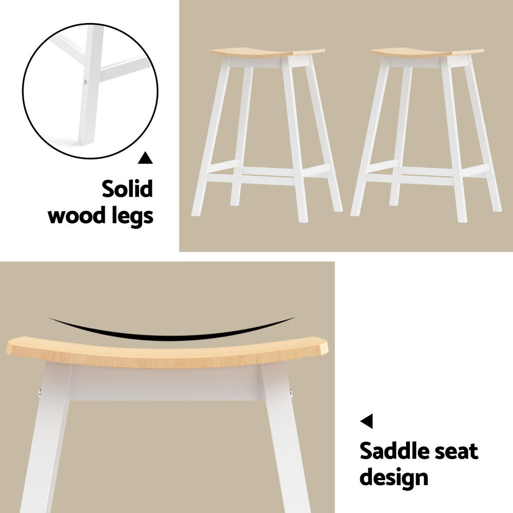 Artiss Bar Table and Stools Set Dining Desk Solid Wood Kitchen Chairs Cafe Pub - Furniture > Bar Stools & Chairs >