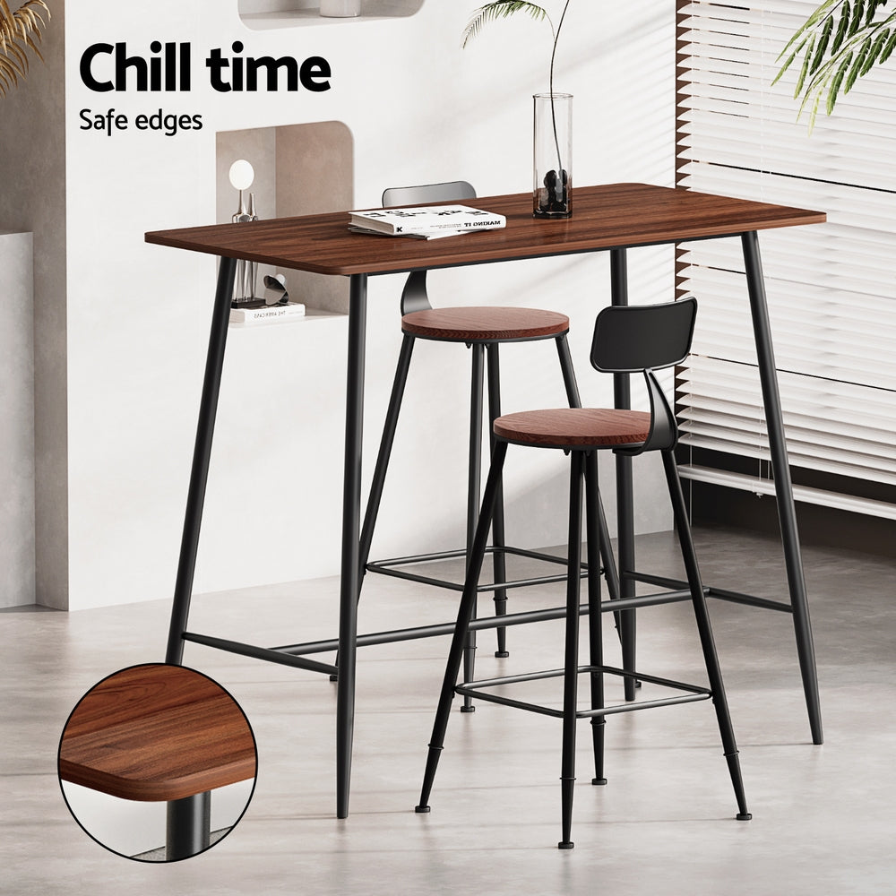 Artiss Bar Table and Stools Set Dining Desk Kitchen Chairs Cafe Pub - Furniture > Bar Stools & Chairs > Table & Bar