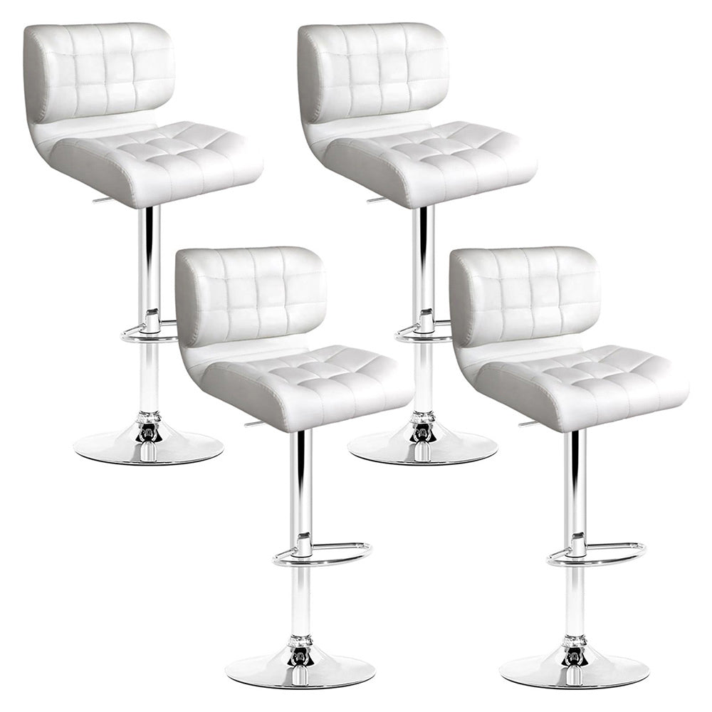 Artiss 4x Bar Stools Gas Lift Leather Padded White - Furniture > Bar Stools & Chairs > Table & Bar Stools