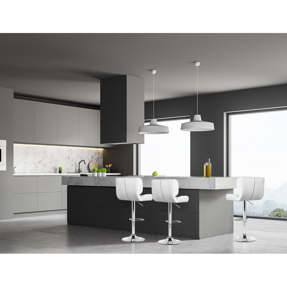 Artiss 4x Bar Stools Gas Lift Leather Padded White - Furniture > Bar Stools & Chairs > Table & Bar Stools