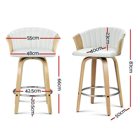 Artiss Bar Stools Kitchen Leather Barstools Swivel Counter Chairs x2 Furniture > Bar Stools & Chairs > Table & Bar