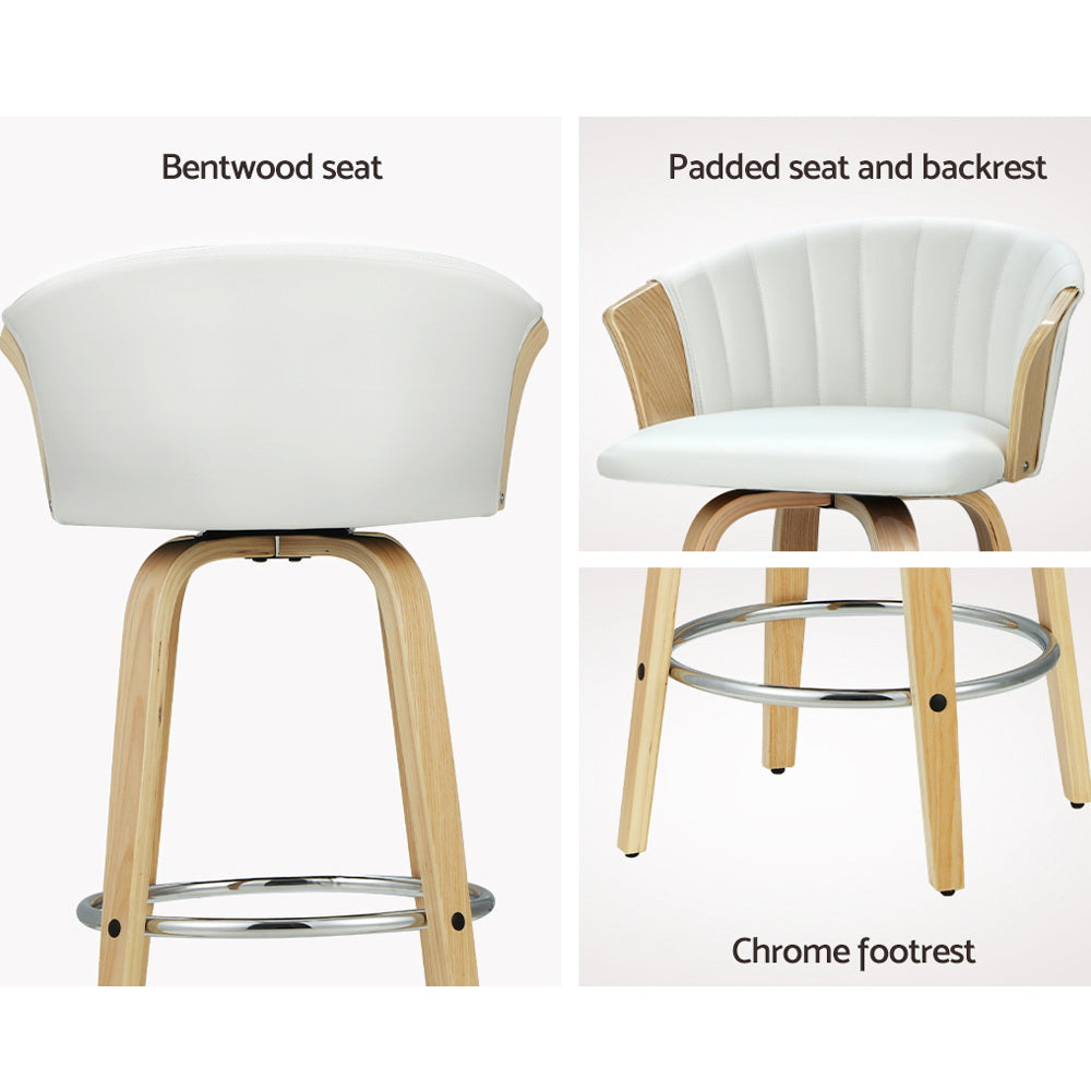Artiss Bar Stools Kitchen Leather Barstools Swivel Counter Chairs x2 Furniture > Bar Stools & Chairs > Table & Bar