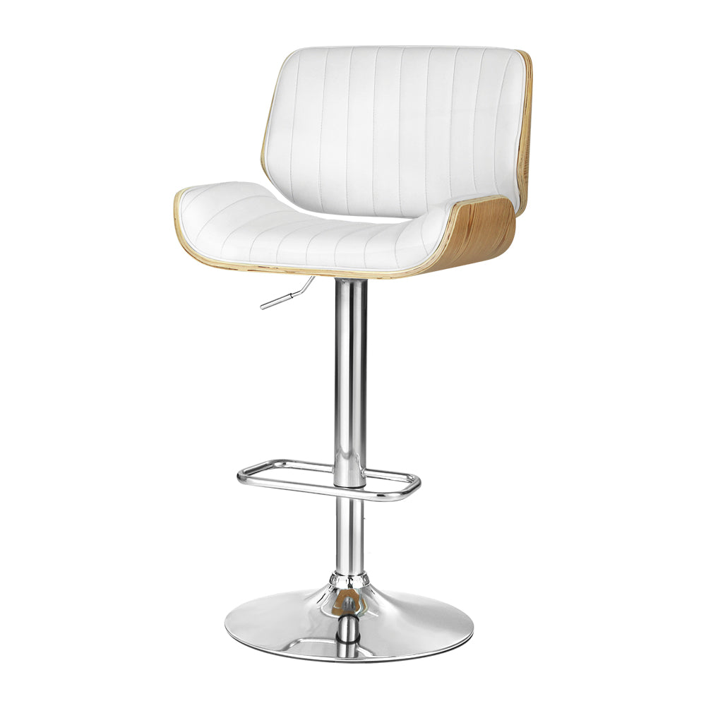 Artiss Bar Stools Swivel Leather Chairs Wooden - Furniture > Bar Stools & Chairs > Table & Bar Stools