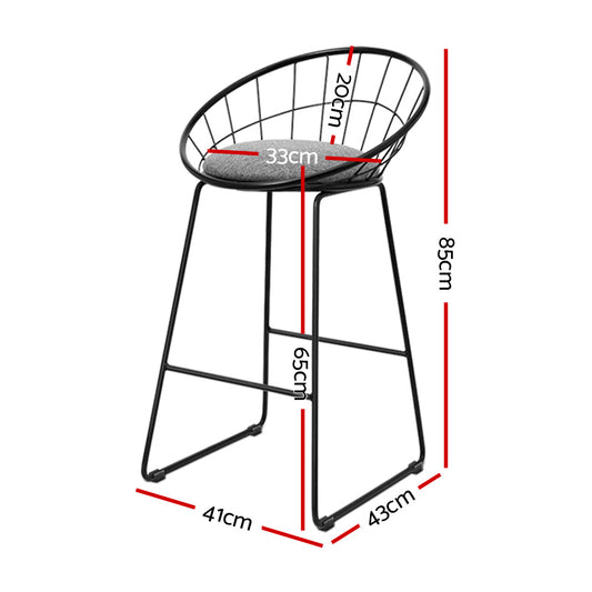 Artiss 2x Bar Stools Padded Seat Metal Furniture > Bar Stools & Chairs > Table & Bar Stools