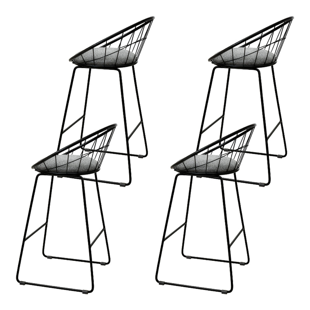 Artiss 4x Bar Stools Padded Seat Metal - Furniture > Bar Stools & Chairs > Table & Bar Stools