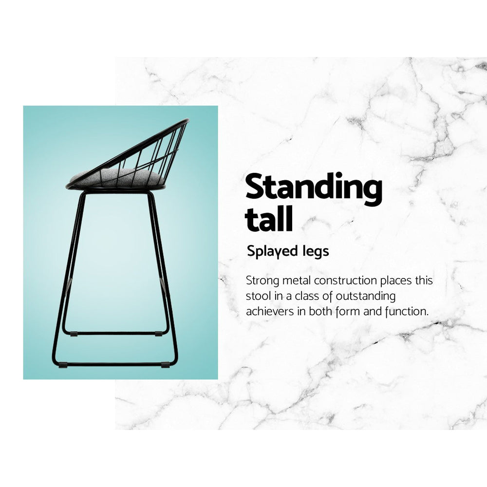 Artiss 4x Bar Stools Padded Seat Metal - Furniture > Bar Stools & Chairs > Table & Bar Stools