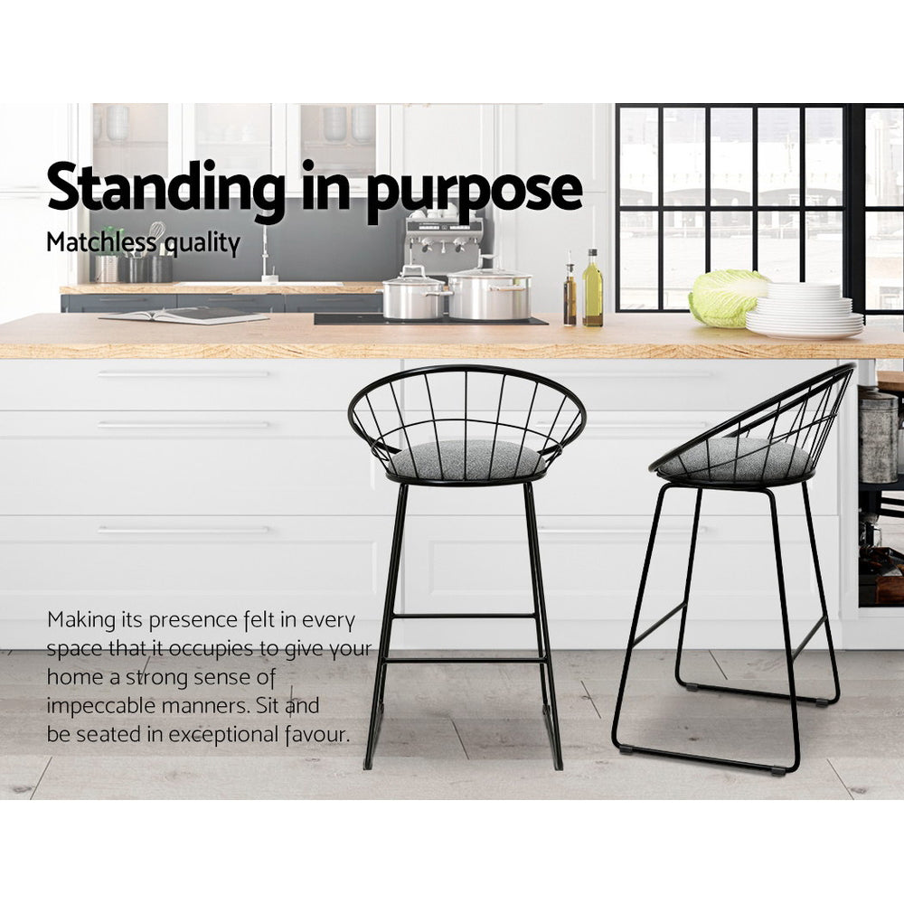 Artiss 4x Bar Stools Padded Seat Metal - Furniture > Bar Stools & Chairs > Table & Bar Stools