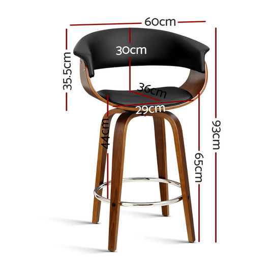 Artiss Bar Stools Swivel PU Seat Wooden Furniture > Bar Stools & Chairs > Table & Bar Stools