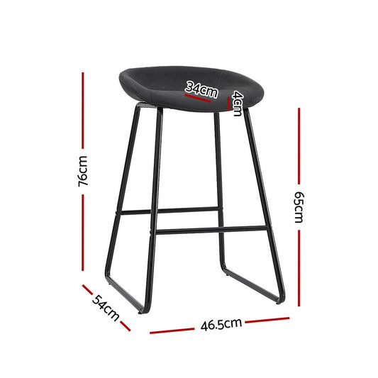Artiss 2x Bar Stools Kitchen Dining Chairs Counter Stool PU Leather Metal Furniture > Bar Stools & Chairs > Table & Bar
