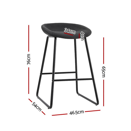 4x Bar Stools Kitchen Dining Chairs Counter Stool PU Leather Metal - Furniture > Bar Stools & Chairs > Table & Bar