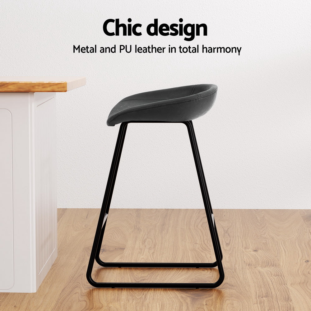 Artiss 4x Bar Stools Kitchen Dining Chairs Counter Stool PU Leather Metal Furniture > Bar Stools & Chairs > Table & Bar