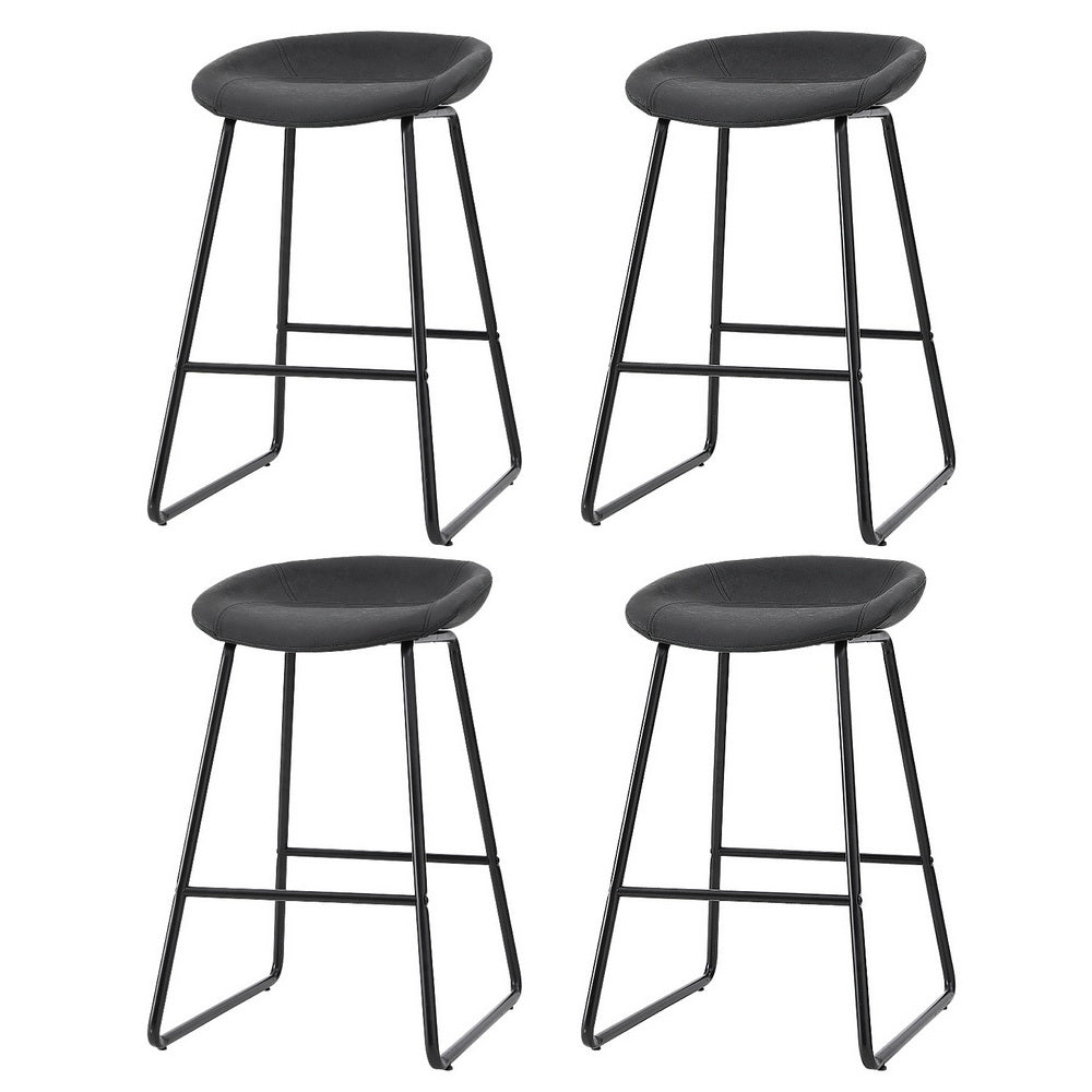 Artiss 4x Bar Stools Kitchen Dining Chairs Counter Stool PU Leather Metal Furniture > Bar Stools & Chairs > Table & Bar