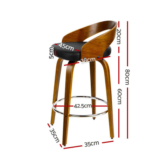 Artiss 4x Bar Stools Swivel Seat Curving Backrest Furniture > Bar Stools & Chairs > Table & Bar Stools