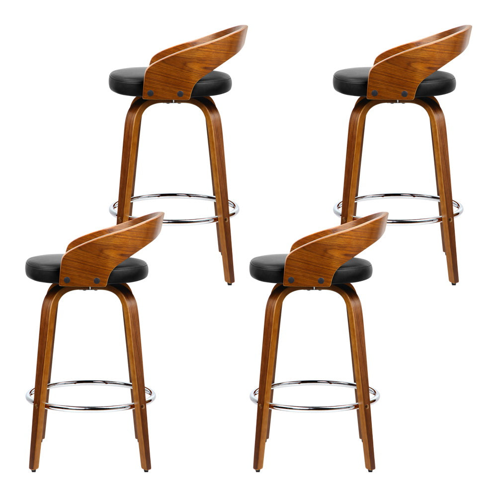 Artiss 4x Bar Stools Swivel Seat Curving Backrest Furniture > Bar Stools & Chairs > Table & Bar Stools