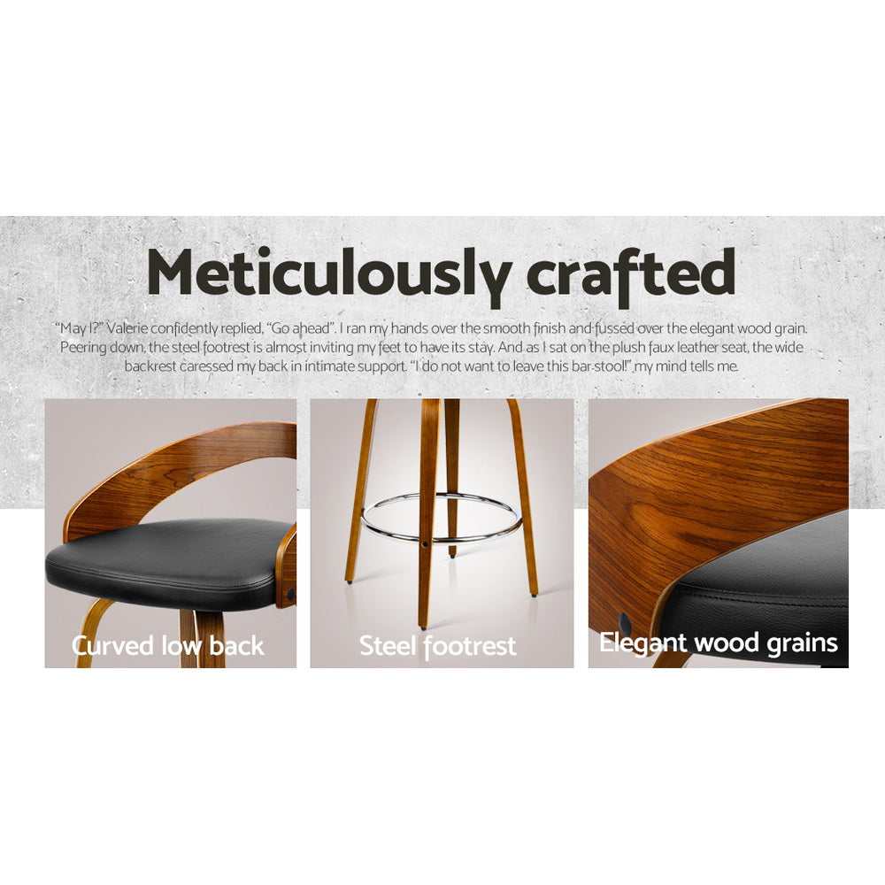 Artiss 4x Bar Stools Swivel Seat Curving Backrest Furniture > Bar Stools & Chairs > Table & Bar Stools
