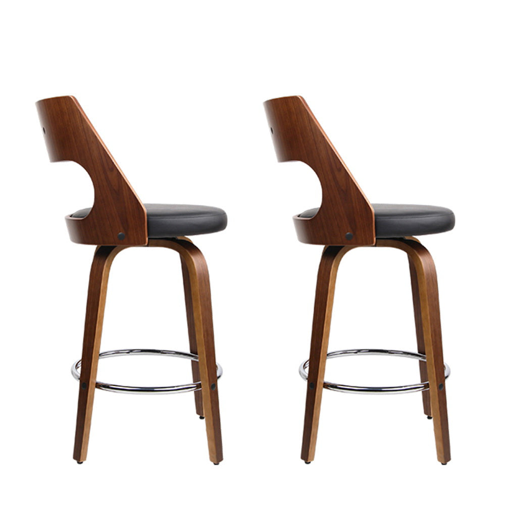Artiss 2x Bar Stools Swivel Leather Chair 76cm - Furniture > Bar Stools & Chairs > Table & Bar Stools