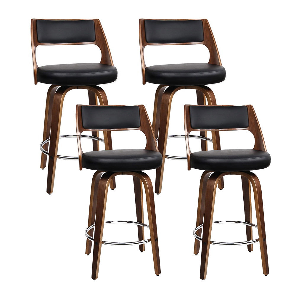 Artiss 4x Bar Stools Swivel Leather Chair 76cm - Furniture > Bar Stools & Chairs > Table & Bar Stools