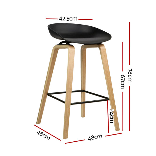 Artiss 2x Bar Stools Wooden Furniture > Bar Stools & Chairs > Table & Bar Stools