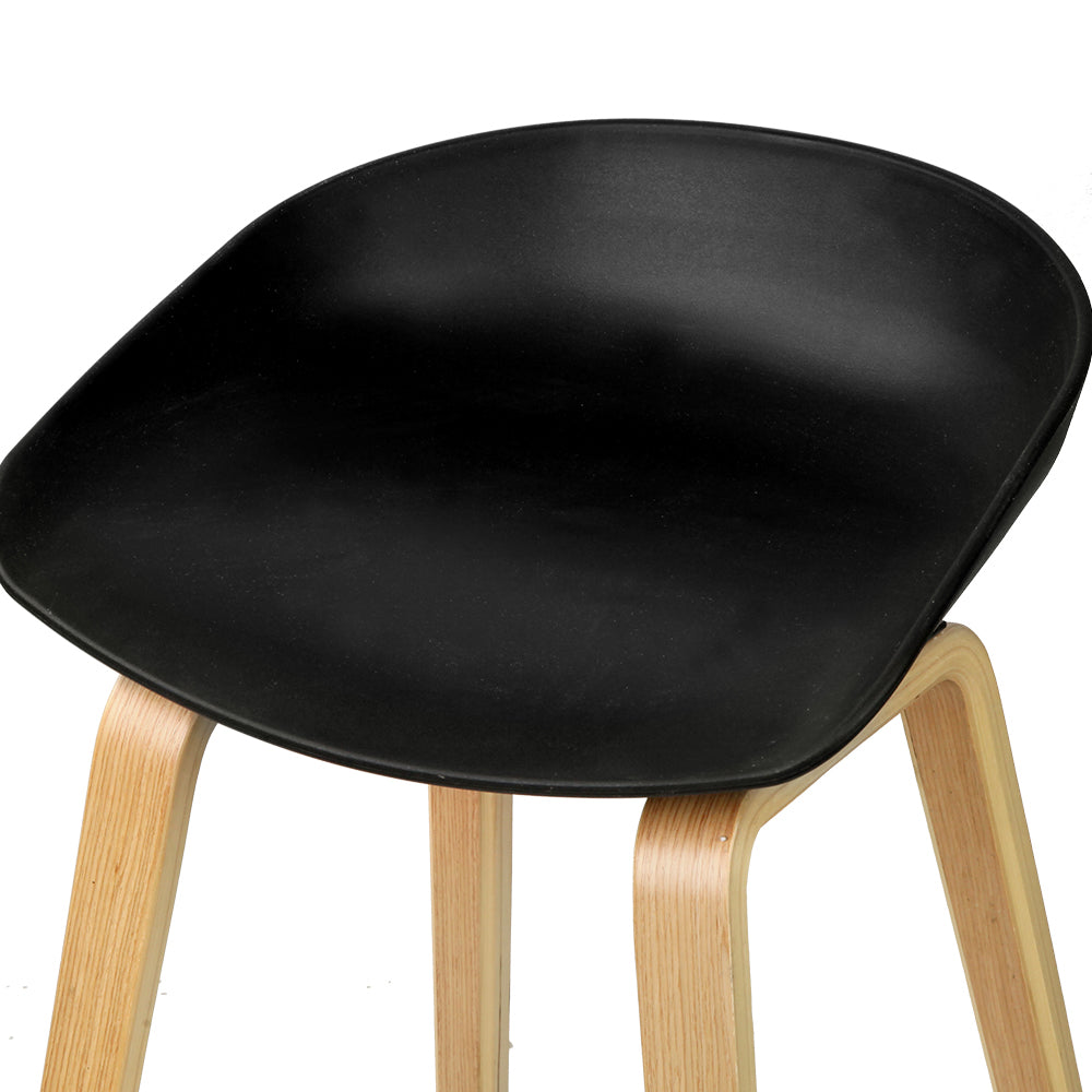 4x Artiss Bar Stools Kitchen Counter Stool Dining Chairs Wooden Black Furniture > Bar Stools & Chairs > Table & Bar