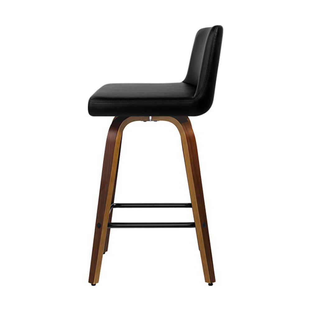 Artiss 4x Bar Stools Swivel Leather Padded Wooden - Furniture > Bar Stools & Chairs > Massage Chairs