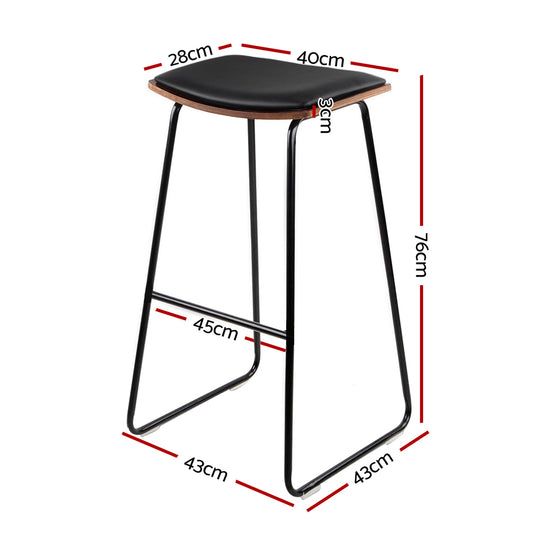 Artiss Bar Stools Kitchen Counter Stools Metal Chairs x2 Furniture > Bar Stools & Chairs