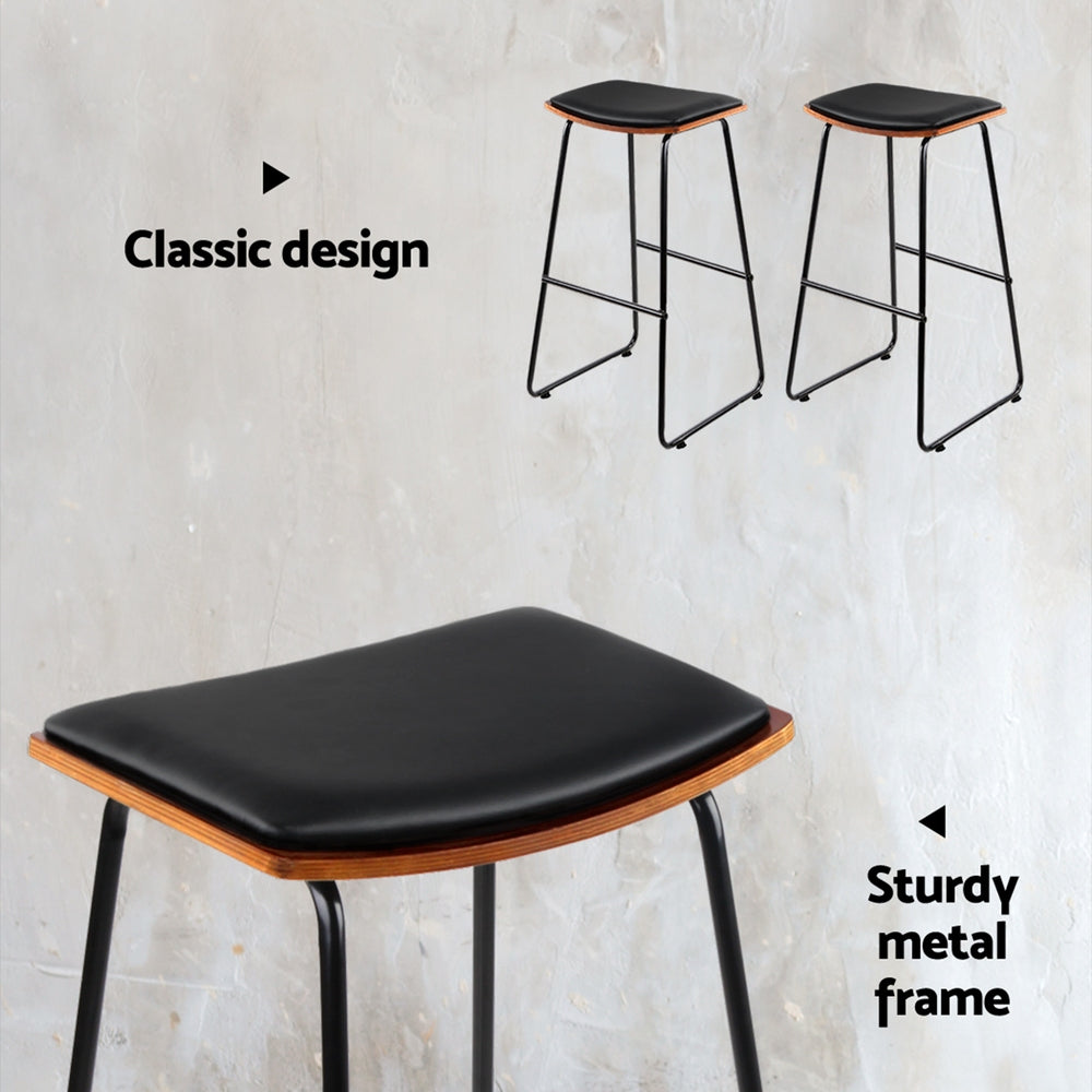 Artiss 4x Bar Stools Leather Padded Metal Furniture > Bar Stools & Chairs > Table & Bar Stools
