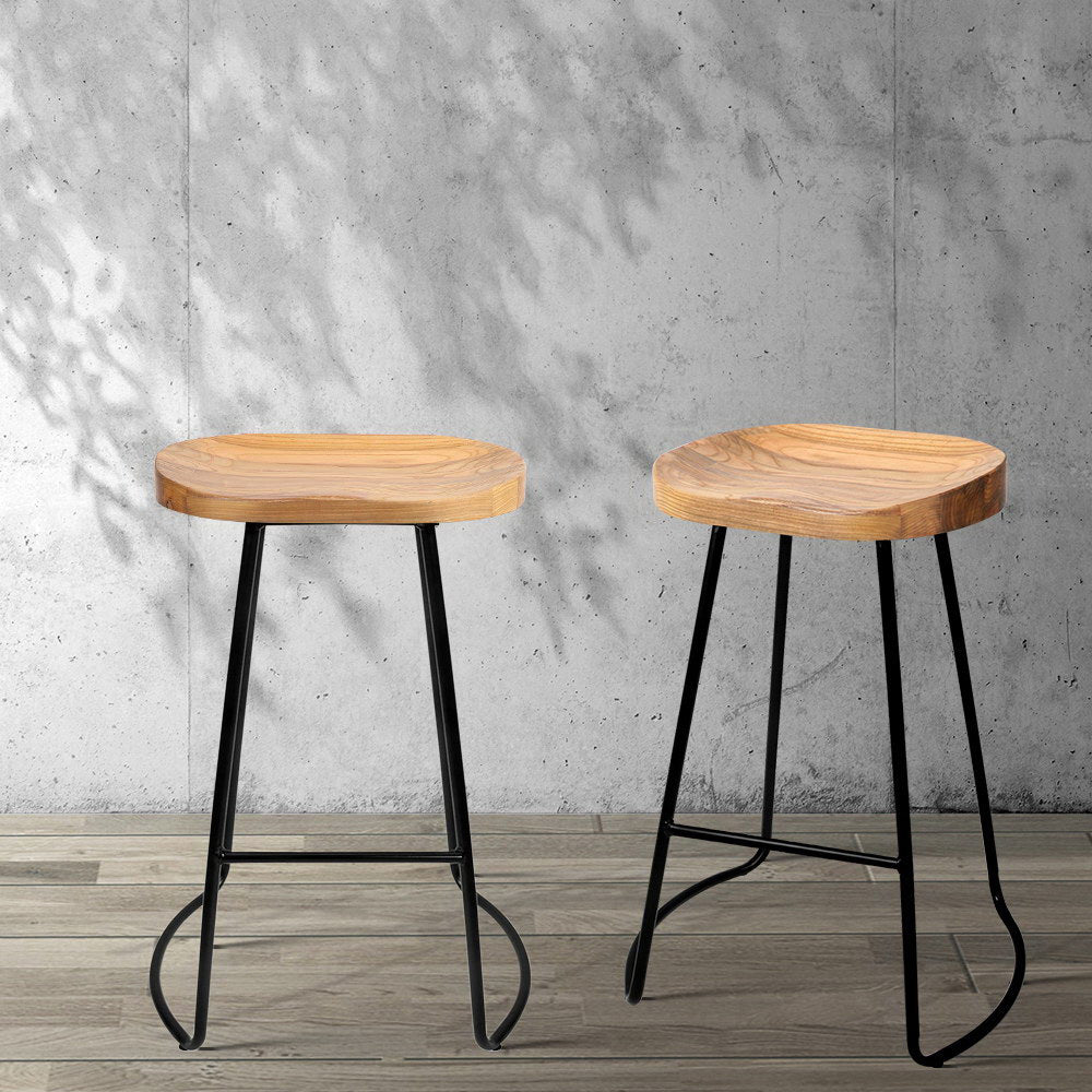 Artiss 4x Bar Stools Tractor Seat 65cm Wooden Furniture > Bar Stools & Chairs > Table & Bar Stools