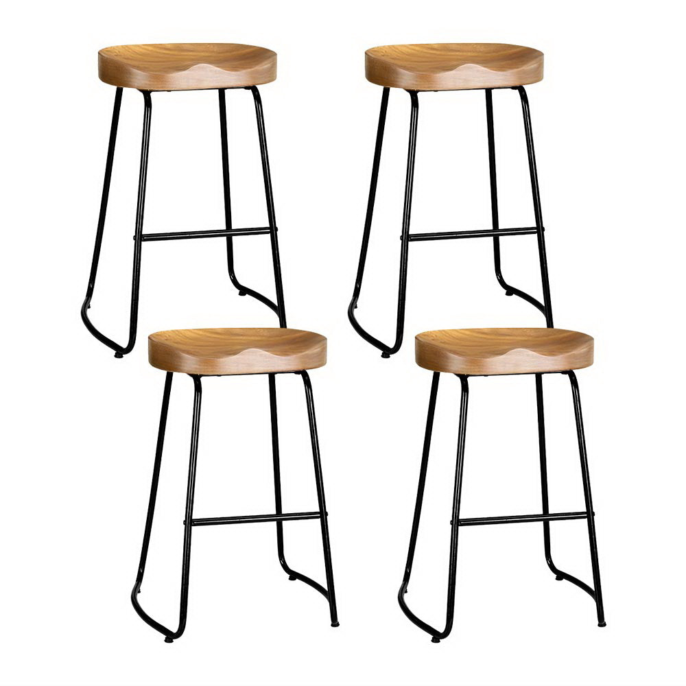 Artiss 4x Bar Stools Tractor Seat 65cm Wooden Furniture > Bar Stools & Chairs > Table & Bar Stools