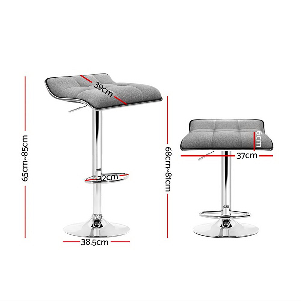 Artiss 4x Bar Stools Linen Padded Gas Lift Furniture > Bar Stools & Chairs > Table & Bar Stools
