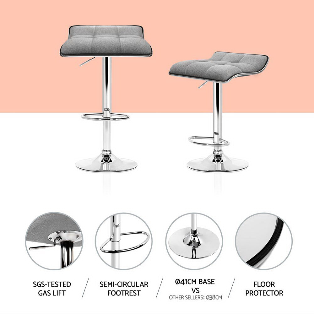 Artiss 4x Bar Stools Linen Padded Gas Lift Furniture > Bar Stools & Chairs > Table & Bar Stools