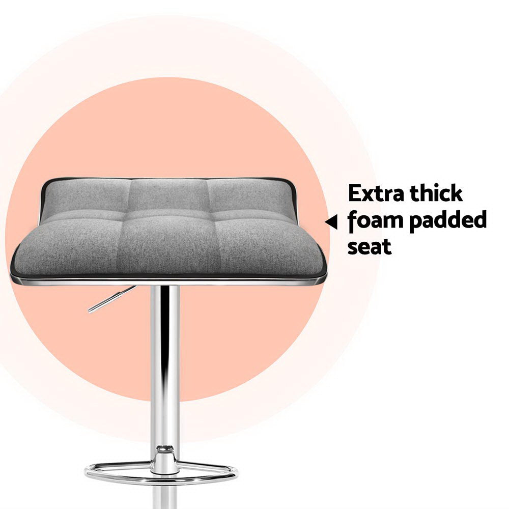 Artiss 4x Bar Stools Linen Padded Gas Lift Furniture > Bar Stools & Chairs > Table & Bar Stools