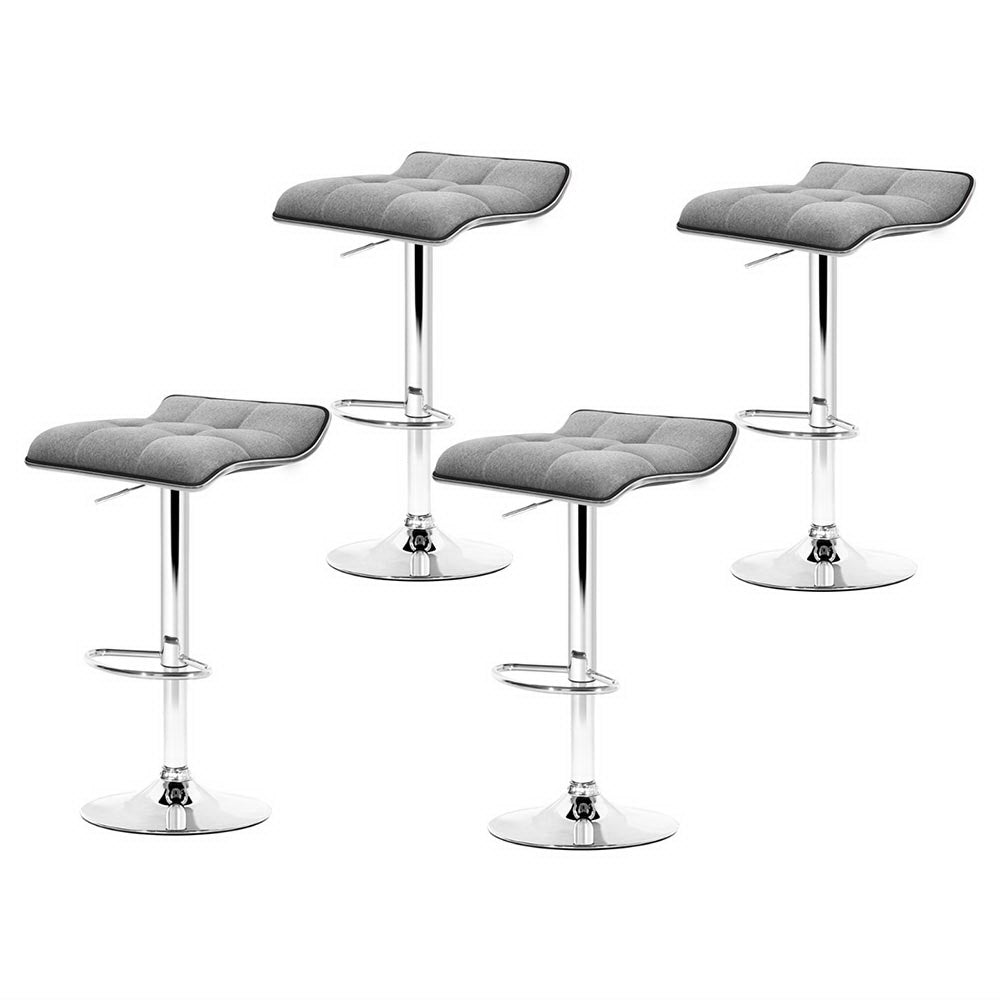 Artiss 4x Bar Stools Linen Padded Gas Lift Furniture > Bar Stools & Chairs > Table & Bar Stools
