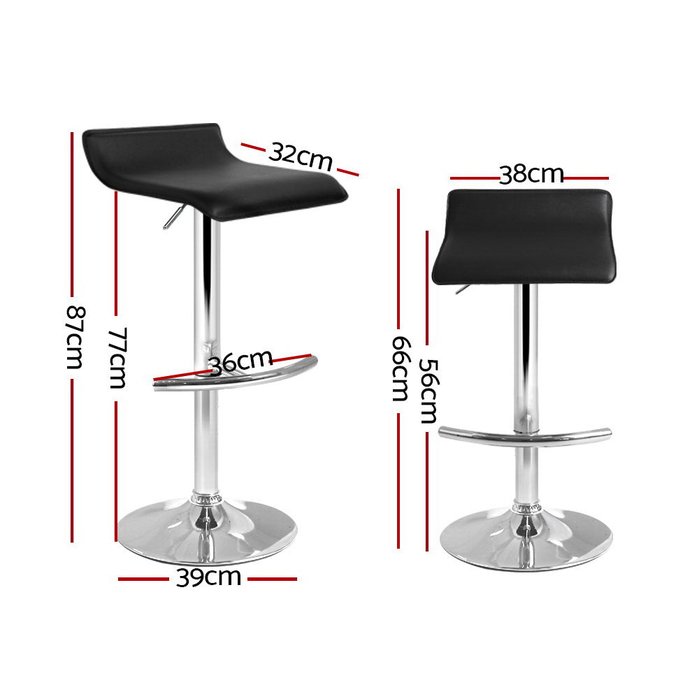 Artiss 4x Bar Stools Adjustable Gas Lift Chairs Black - Furniture > Bar Stools & Chairs > Table & Bar Stools