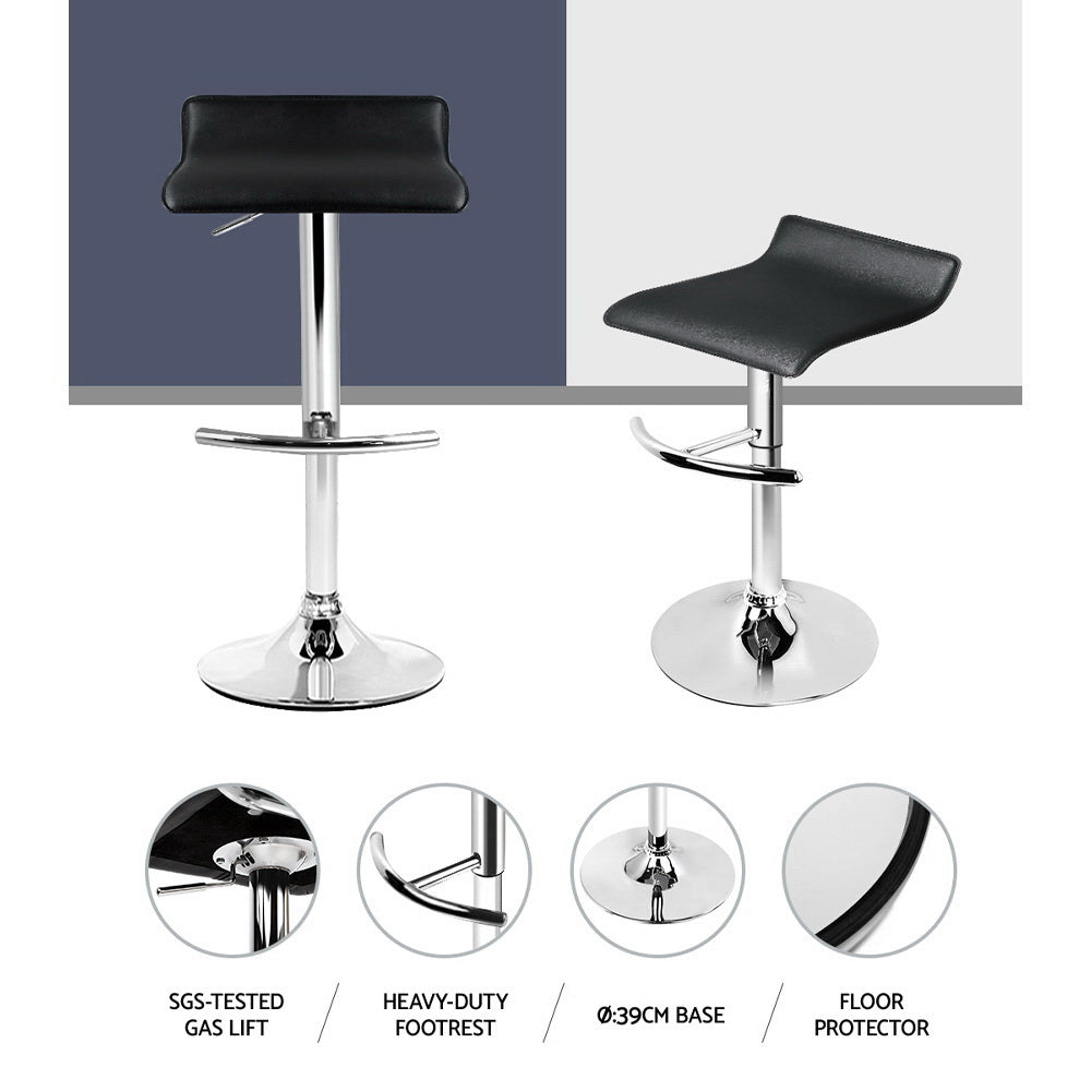 Artiss 4x Bar Stools Adjustable Gas Lift Chairs Black - Furniture > Bar Stools & Chairs > Table & Bar Stools