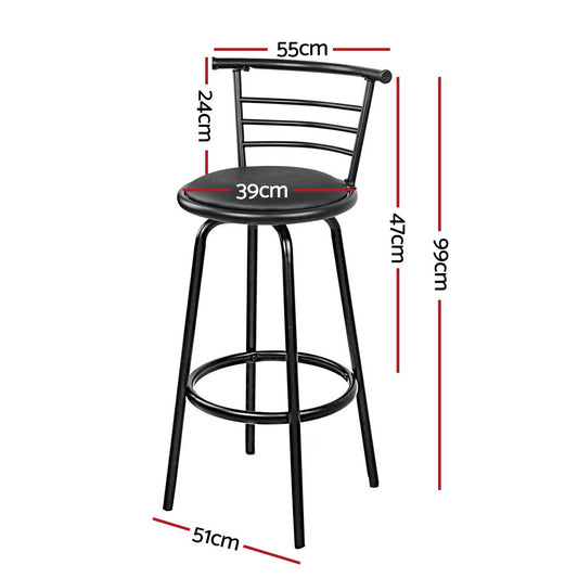 Artiss 4x Bar Stools Swivel Leather Padded Metal Furniture > Bar Stools & Chairs > Table & Bar Stools