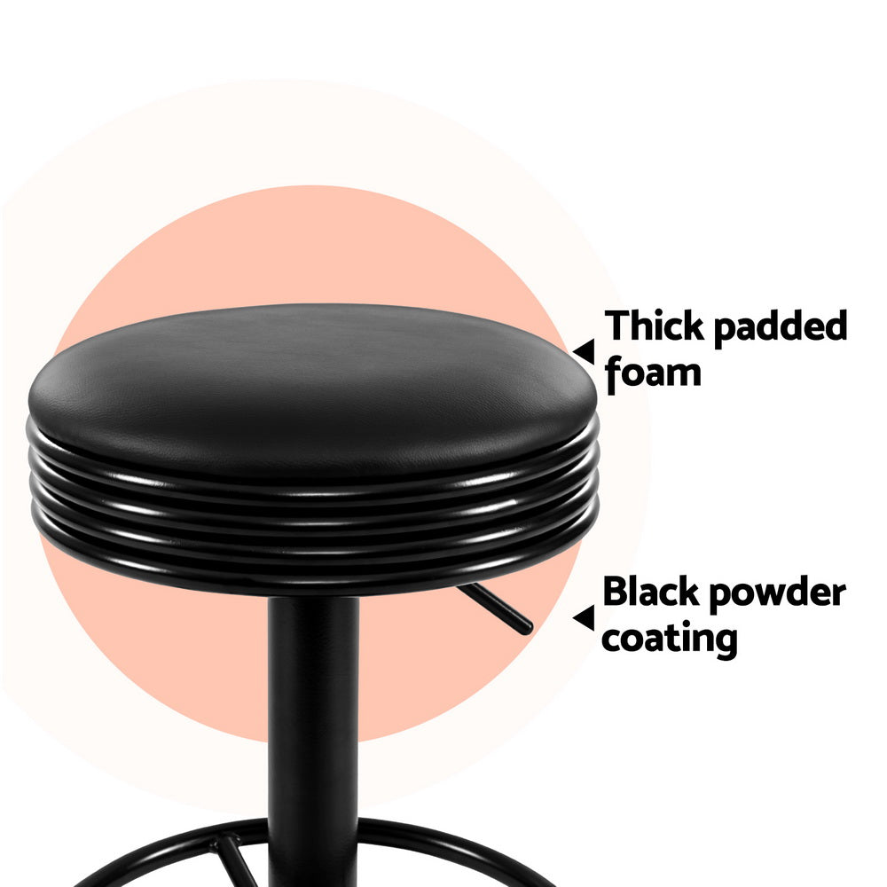Artiss 4x Bar Stools Leather Padded Gas Lift Black - Furniture > Bar Stools & Chairs > Massage Chairs