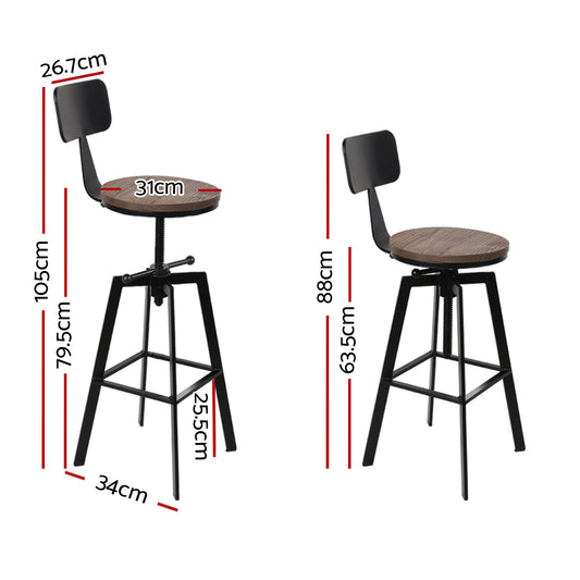 Artiss Bar Stools Kitchen Counter Chairs Vintage Metal Chairs Furniture > Bar Stools & Chairs